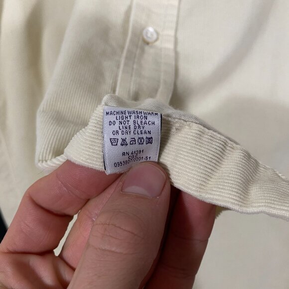 Ralph Lauren Purple Label Corduroy Longsleeve Button Shirt Yellow men's 15 1/2 - Picture 7 of 9
